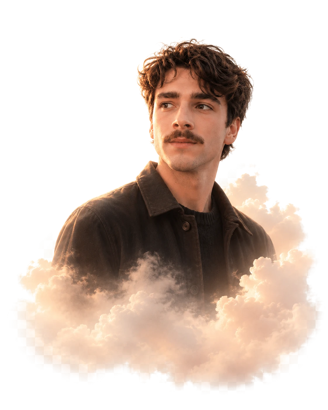 Nicolas Arnouts, standing in cloud at sunrise